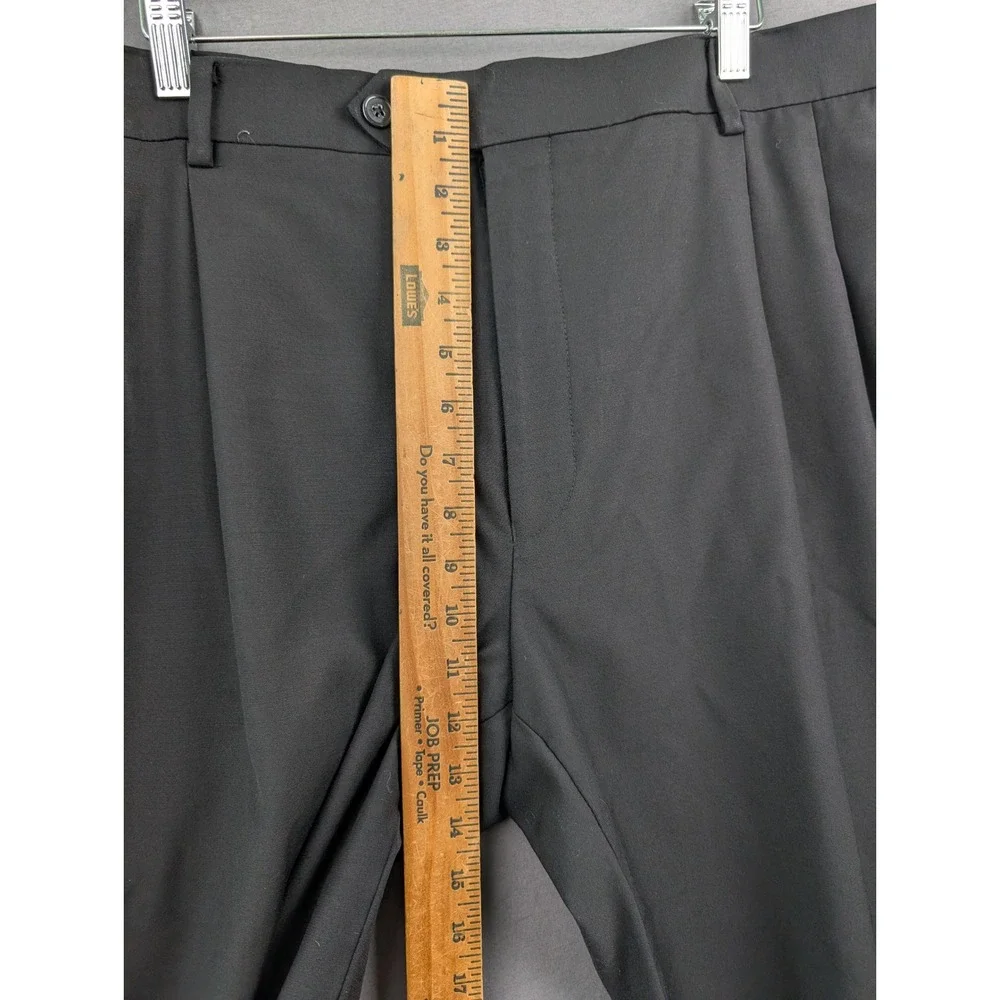 Beverly Hills Polo Club Mens Black Pleated Dress Pants 39W Regular Cuffed Slacks